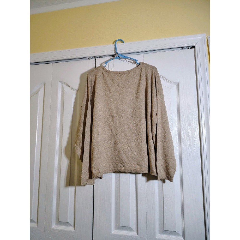 Vince Camuto Women XL Sweater Set Warm Oatmeal Heather Knit Top Wide Leg Pants - Picture 3 of 11